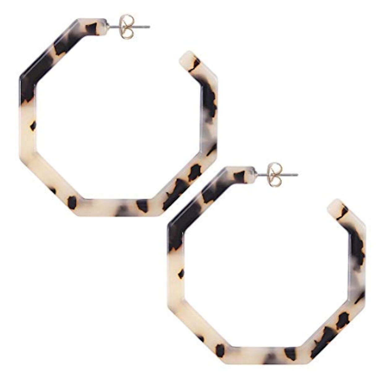 Resin Hoop Earrings with Geometric Design