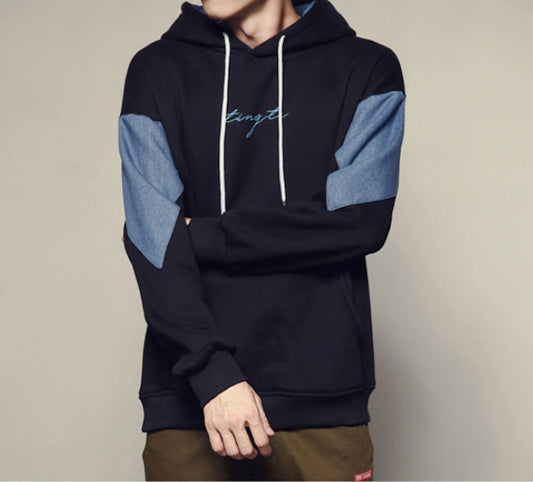 Two Tone Pocketed Hoodie for Men