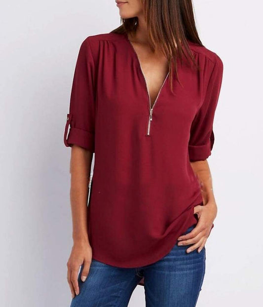 V Neck Blouse for Women with Trendy Urban Style
