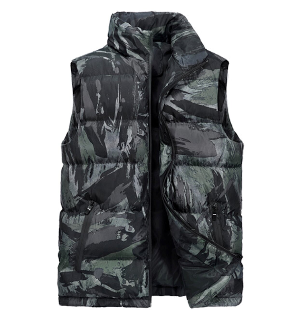 Camo Army Green Men's Puffer Vest