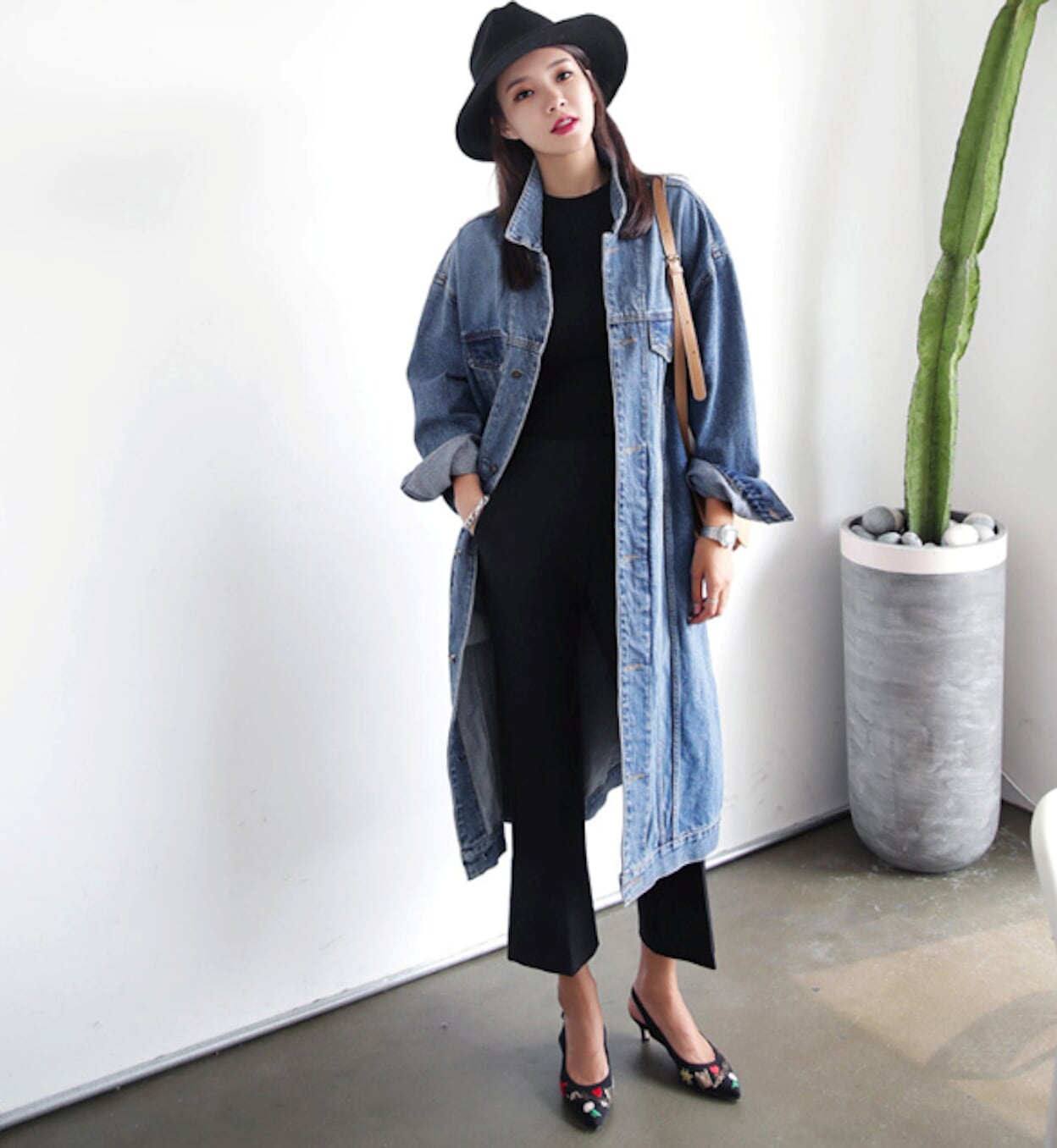 Denim Trench Coat for Women
