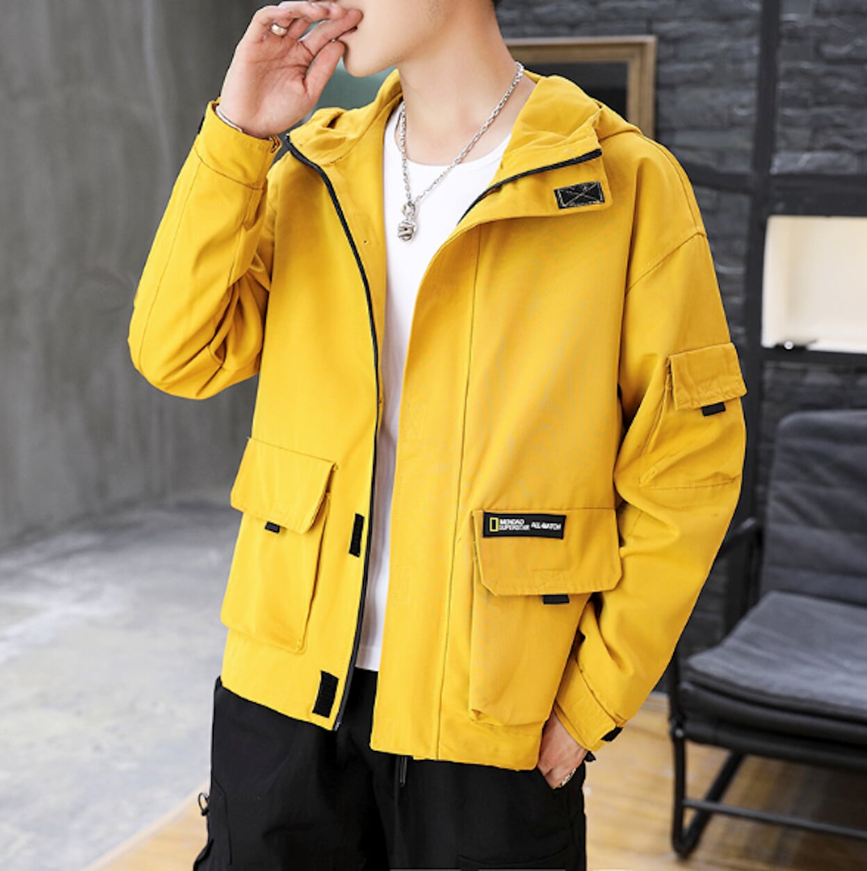 Hooded Windbreaker for Men