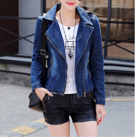 Women's Motorcycle Denim Jacket