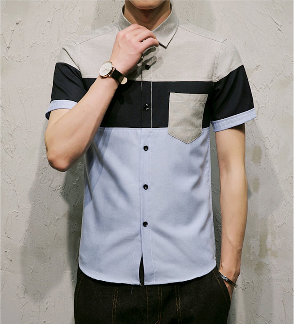 Color-Blocked Shirt for Men