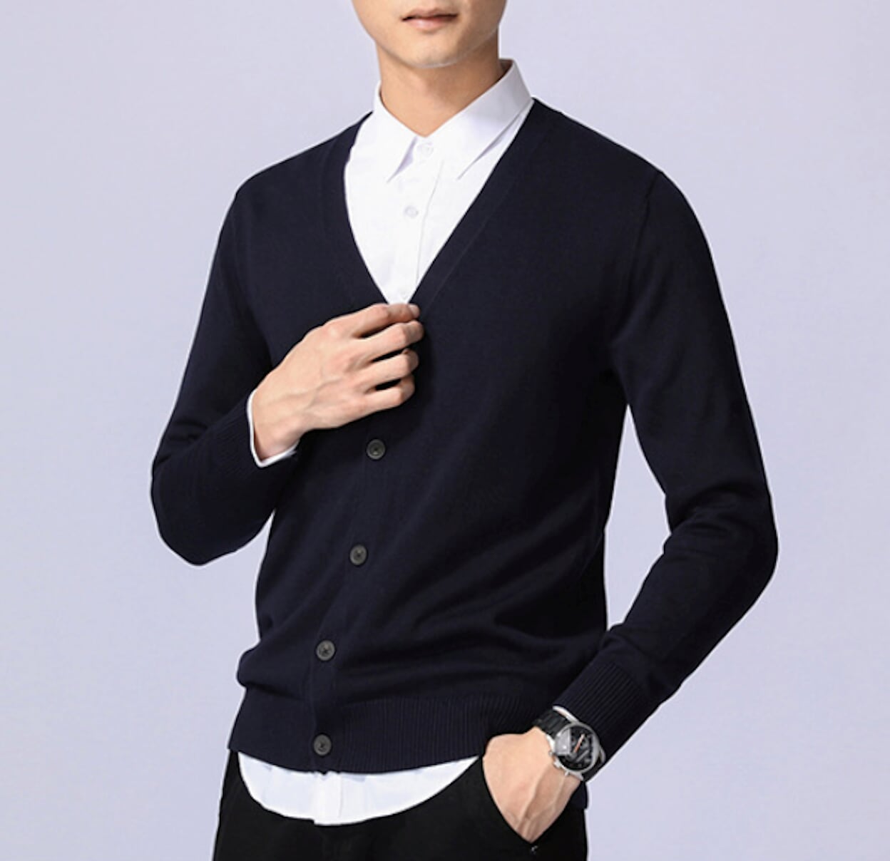 Everyday Men's Knitted Button-Up Cardigan