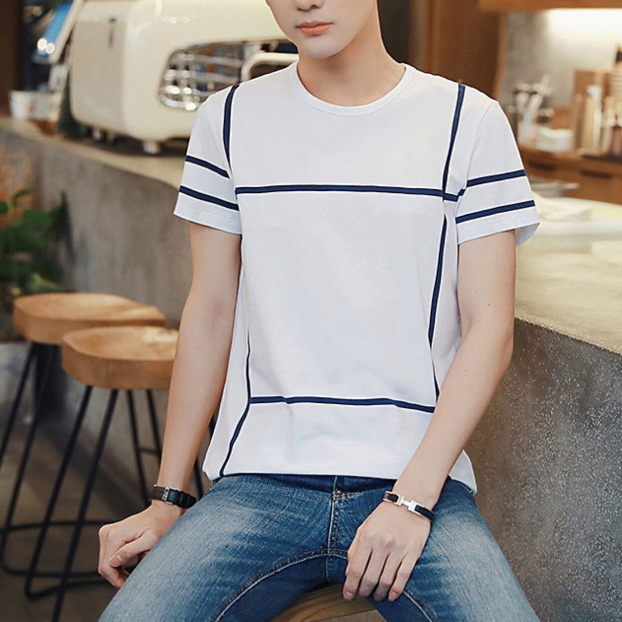 Printed Lines Men's T-Shirt