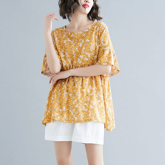 Floral Yellow Top for Women
