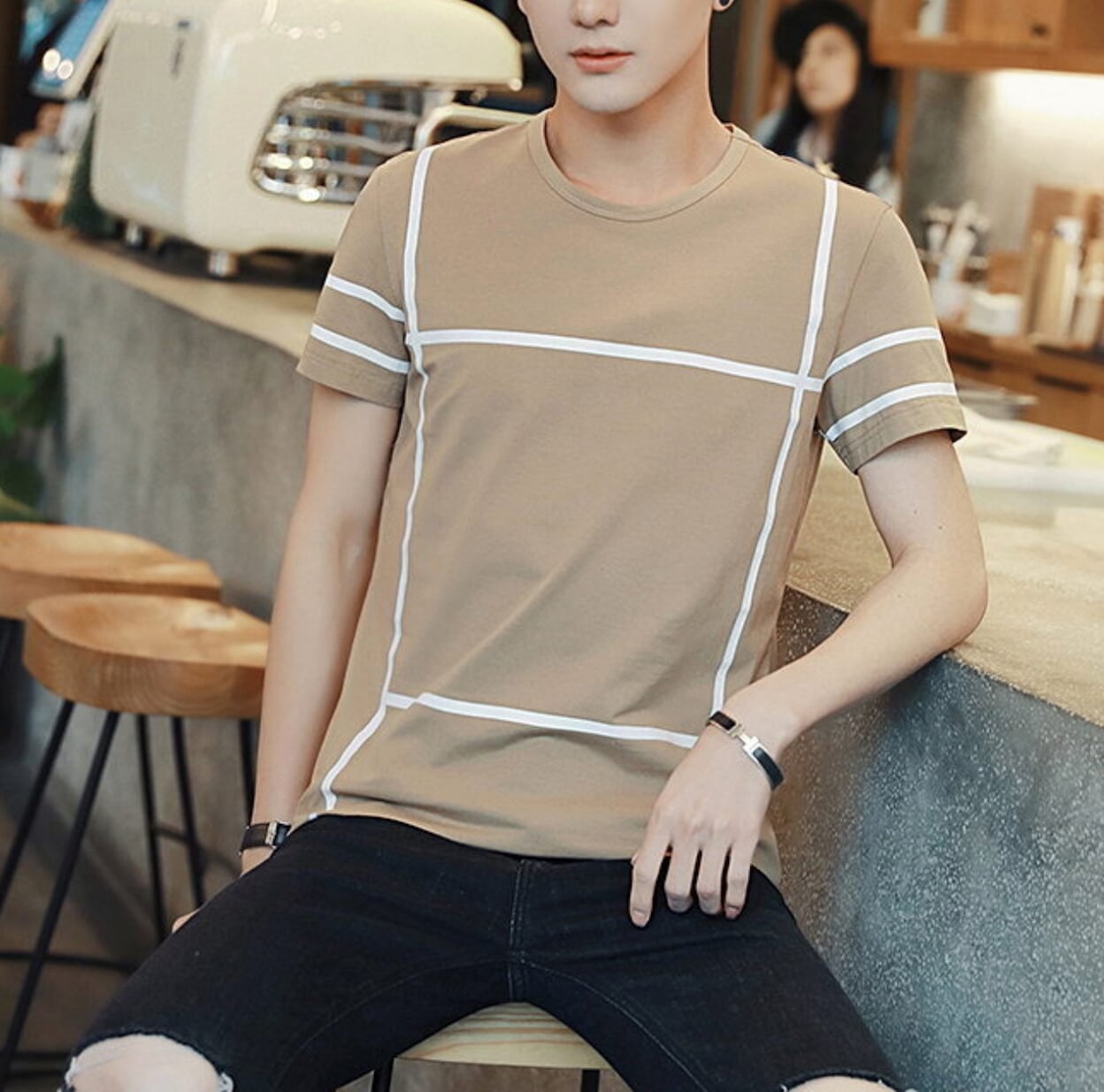 Printed Lines Men's T-Shirt