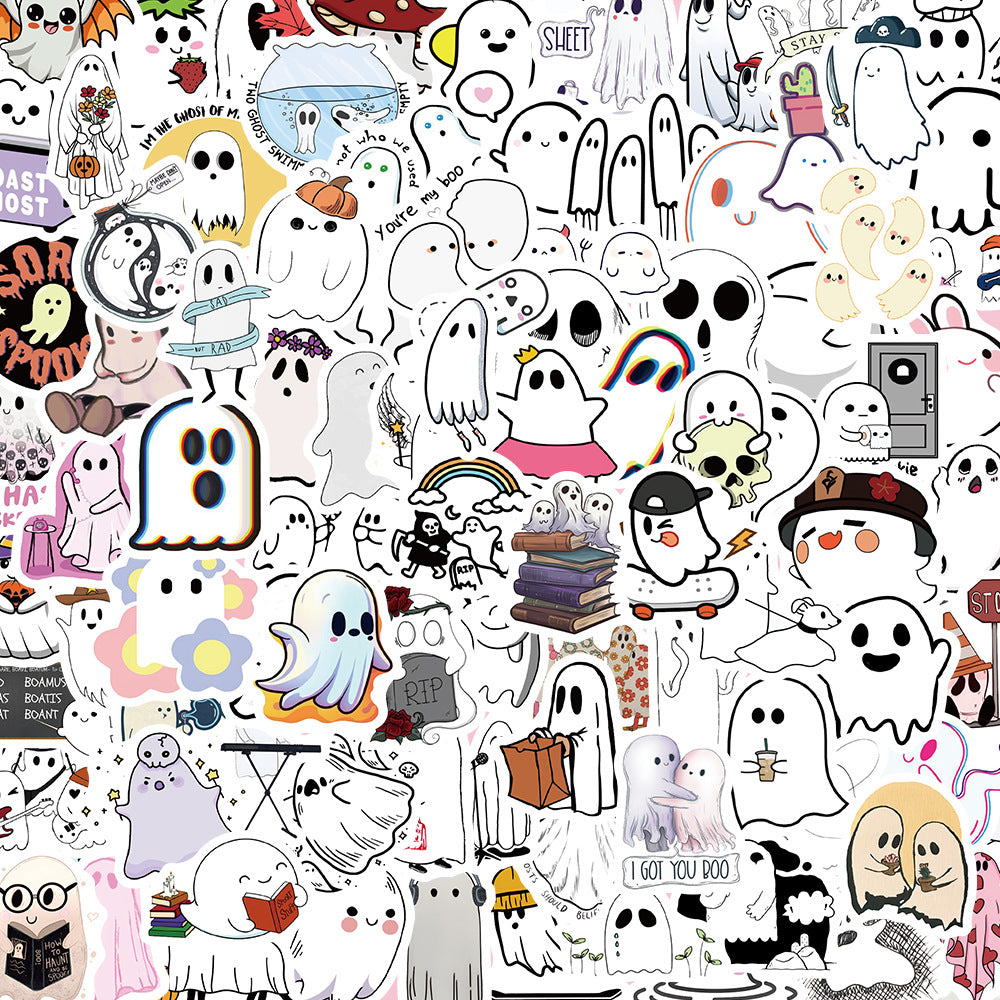 Halloween Ghost Stickers: Customize, Waterproof, Residue-Free