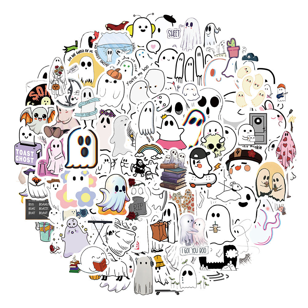 Halloween Ghost Stickers: Customize, Waterproof, Residue-Free