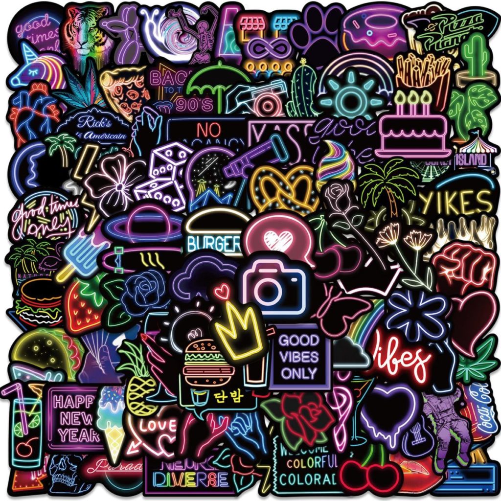 Cute Penguin Neon Style Stickers