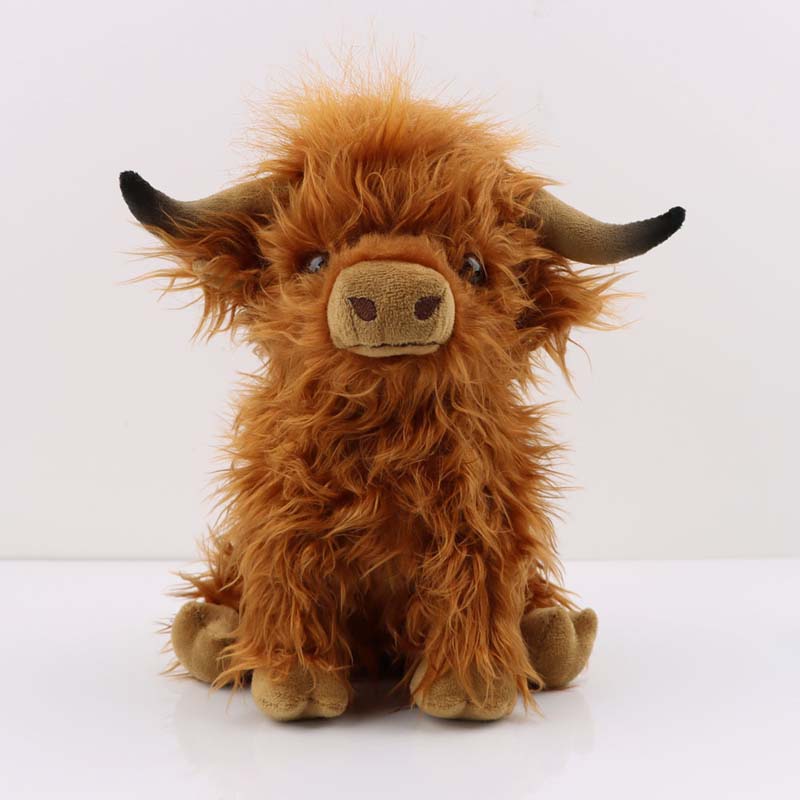 10in Highland Cow Plush Toy Cute Scottish Highland Cattle Plushie (2)