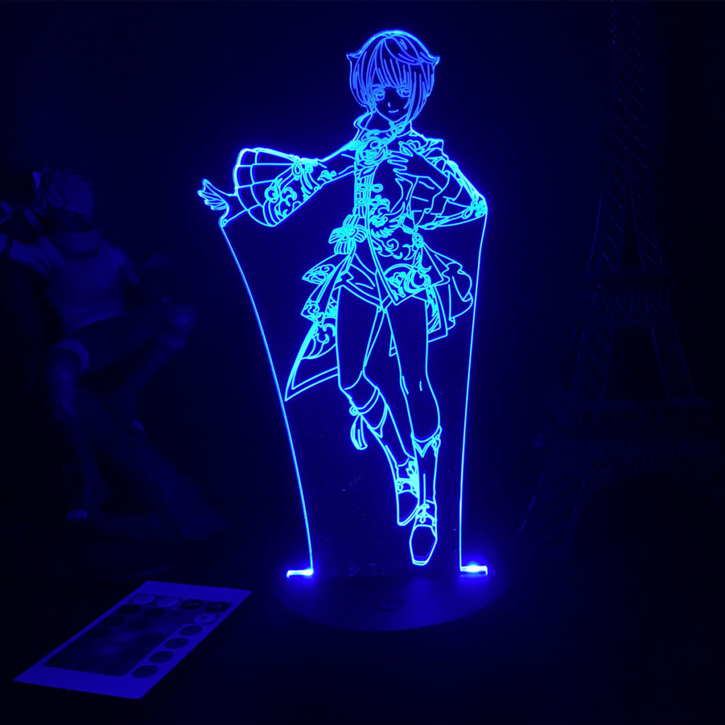 16 Colors Gesnhin Impact LED Light Genshin Desktop Lamp Genshin Xingqiu