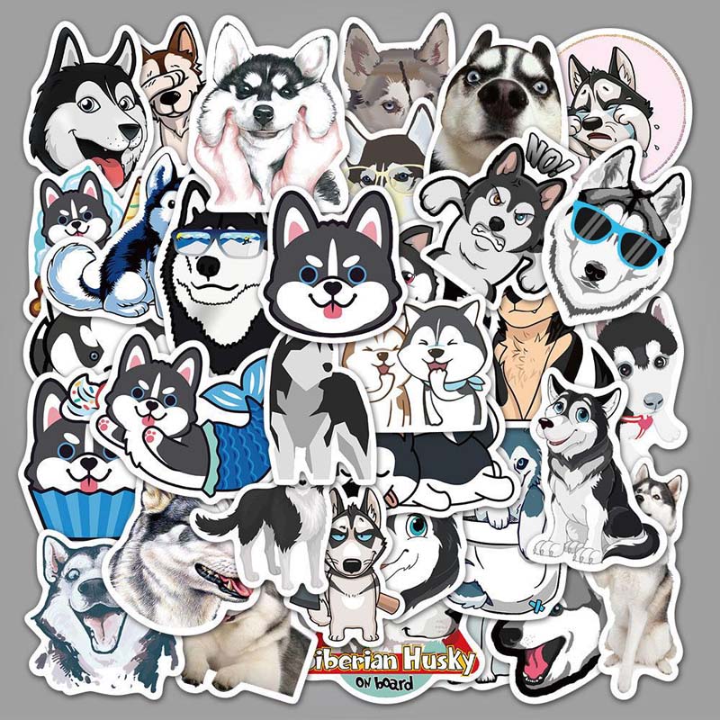 Cute Husky Dog Stickers for Customization
