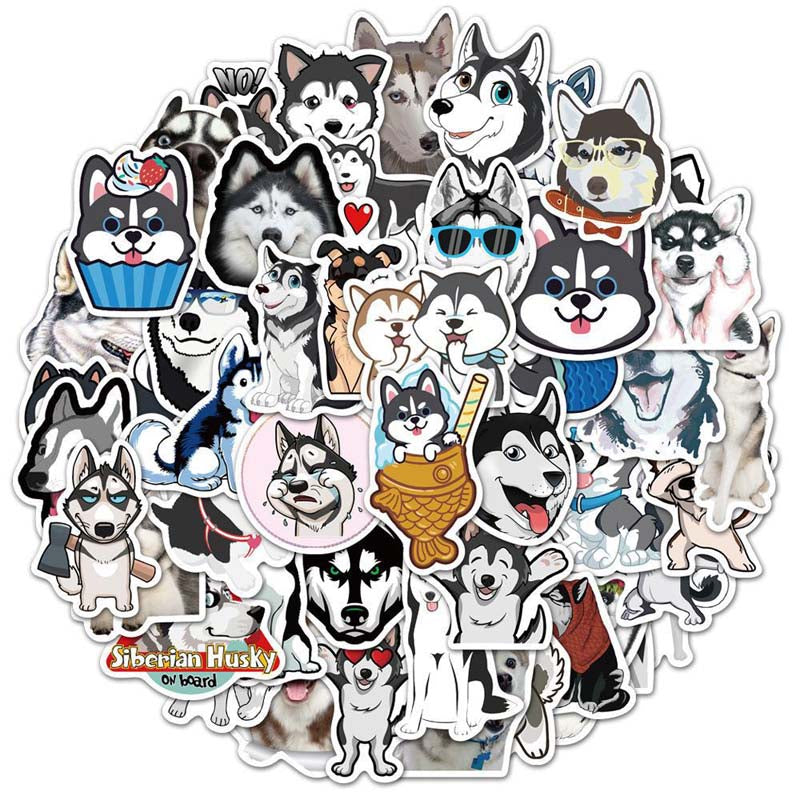 Cute Husky Dog Stickers for Customization