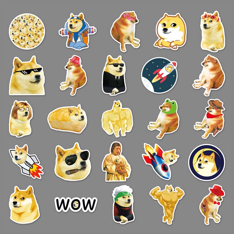 Cute Meme Dog Stickers for Customization