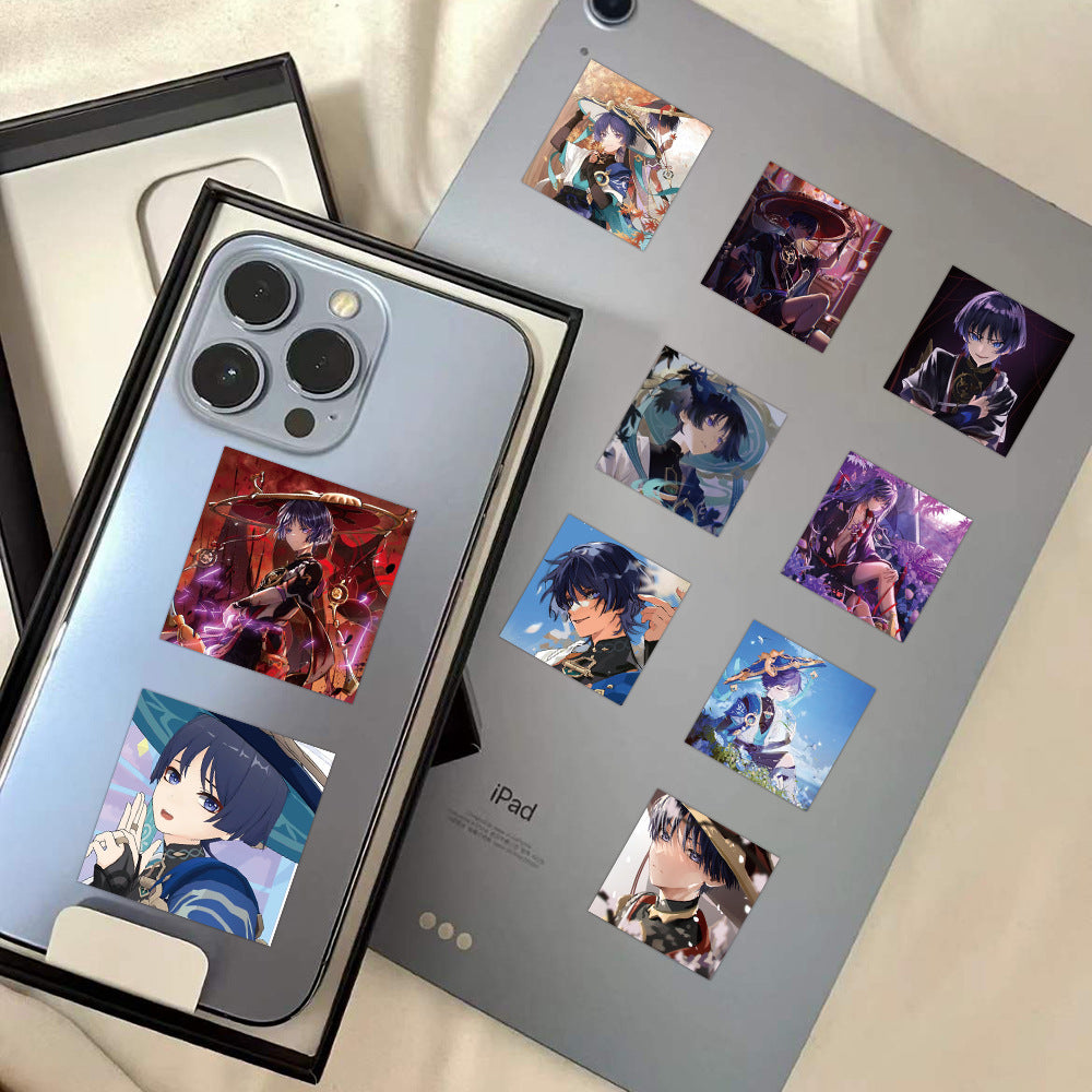 Scaramouche Genshin Impact Stickers: Customize Belongings