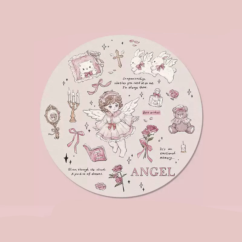 Aesthetic Animal Mouse Pads Fairy Tale Mousepads Round (6)