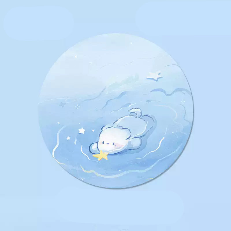 Aesthetic Animal Mouse Pads Fairy Tale Mousepads Round (8)