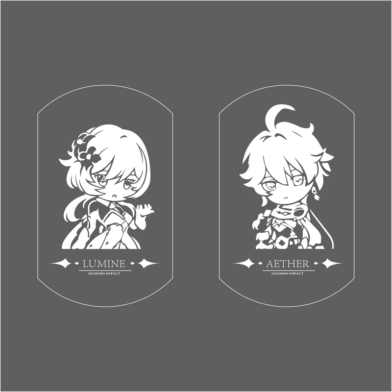 Aether Genshin Impact Necklace Genshin Lumine Keychain Metal Pendant Necklace