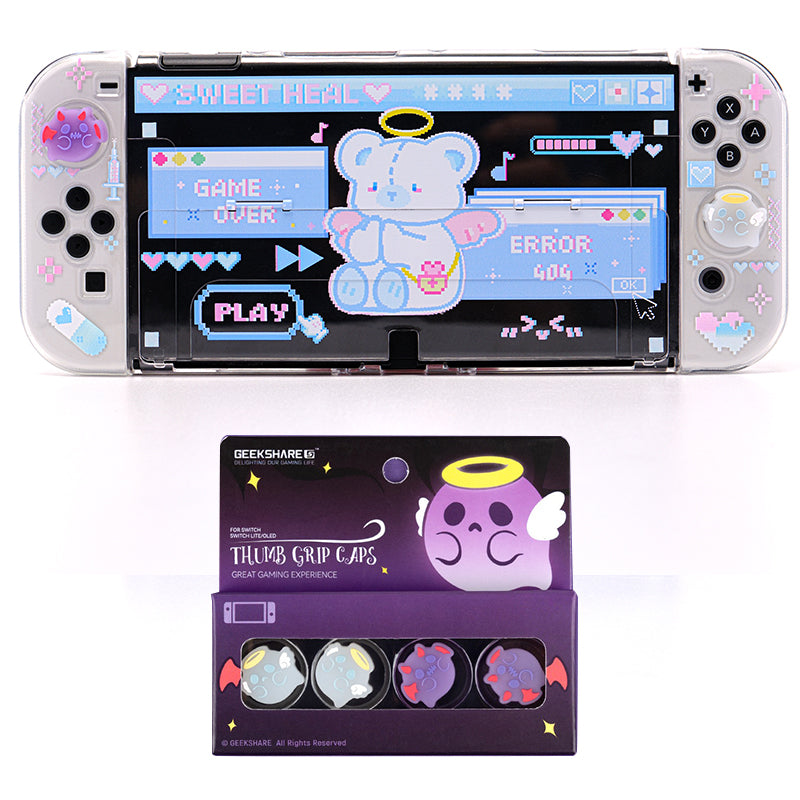 Angel Bear Switch OLED Case Pastel Blue Switch OLED Covers (3)