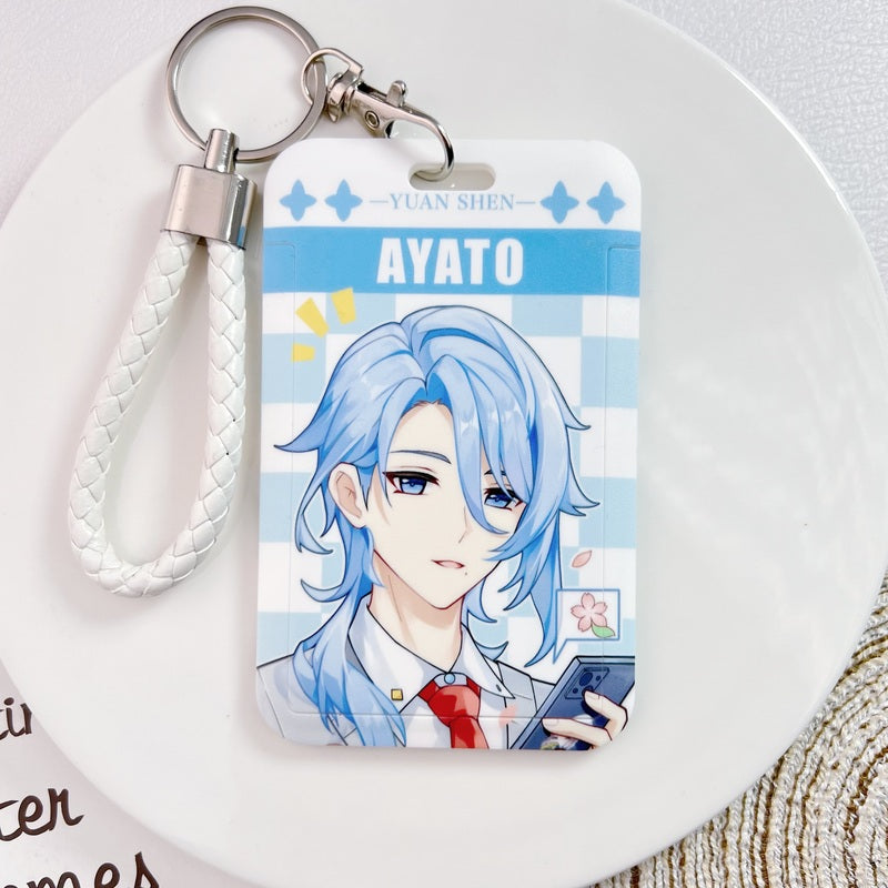 Ayato Genshin Impact Card Holders Modern Genshin Fanart Badge Holders (17)
