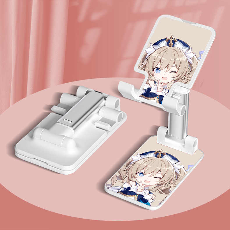 Barbara Genshin Impact Phone Stand Chibi Genshin Fanart Foldable Desk Phone Holder (13)