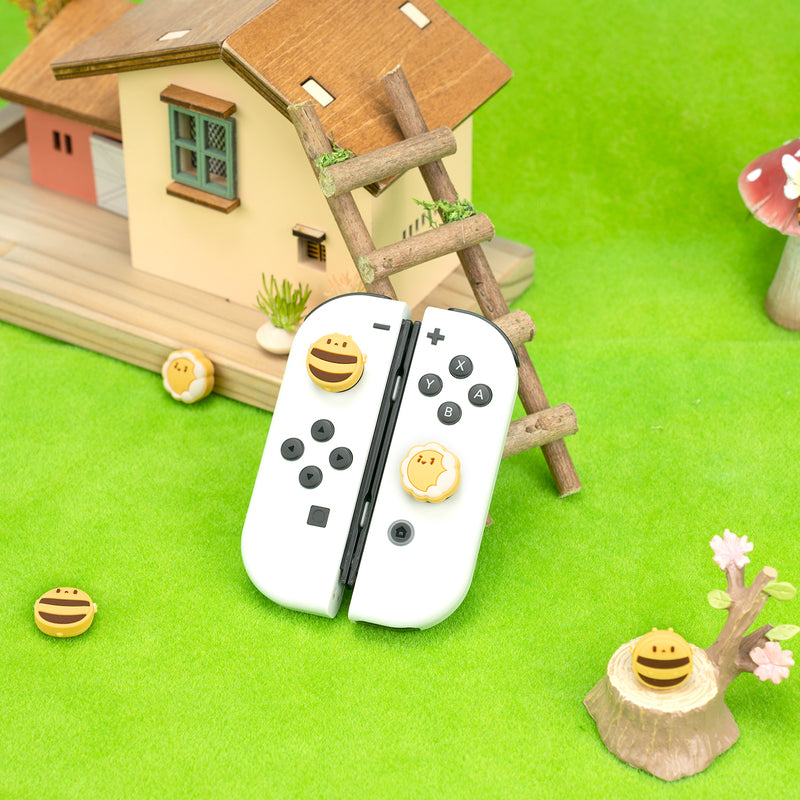 Cute Bee & Sunflower Joystick Caps