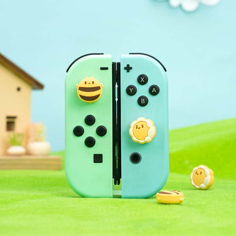 Cute Bee & Sunflower Joystick Caps