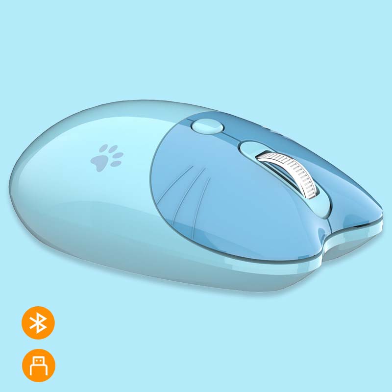 Blue Cute Bluetooth Wireless Mouse for Laptop Silent 2.4G Wireless Mice Noiseless Bluetooth 5.0 Mice (9)