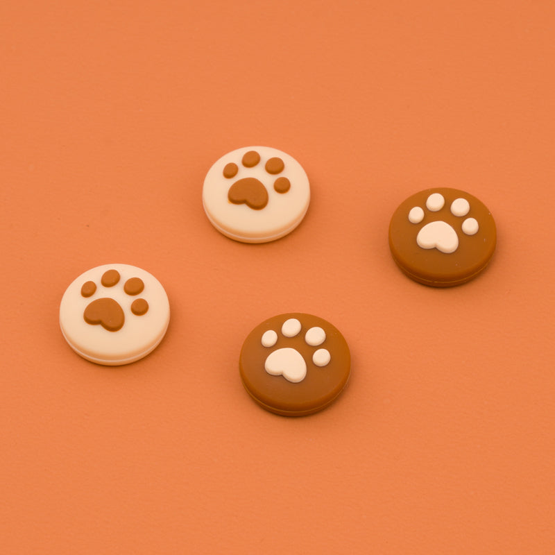 Brown Cat Paw Switch Thumb Grips Switch OLED Analog Caps (4)