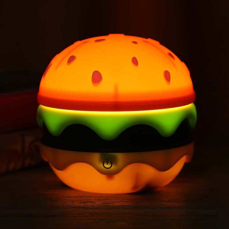 Burger LED Night Lights with Whimsical Charm