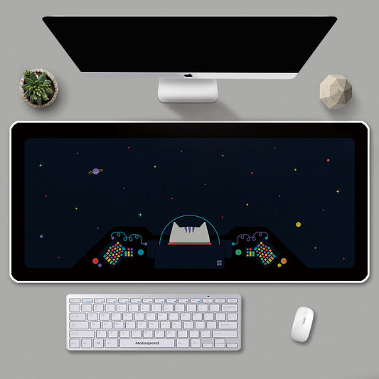C22-8 Cat Astronaut Large Gaming Mousepad Cute Outer Space Room Decor