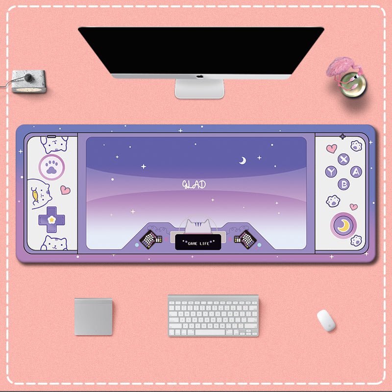 C33-02 Cute Gaming Desk Mat Kawaii Aesthetic Mouse Mat Space Art Game Room Decor
