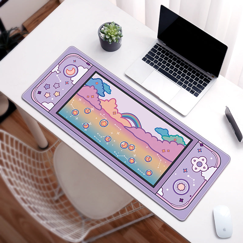 C33-15 Pastel Rainbow Desk Mat Cute Keyboard Mouse Mat Kawaii Gaming Room Decor