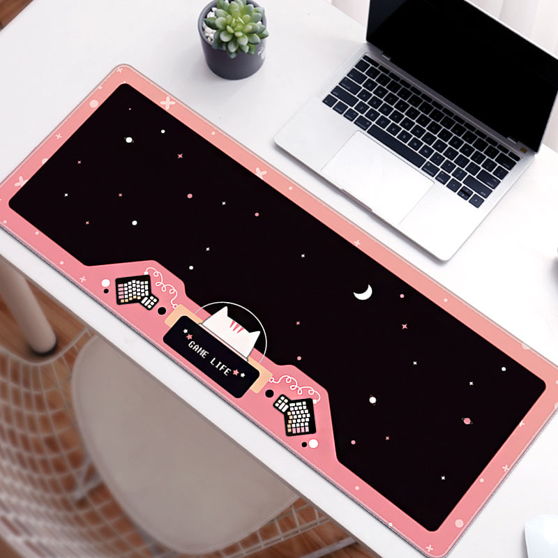 C33-24 Cute Gaming Desk Mat Kawaii Aesthetic Mouse Mat Space Art Game Room Decor