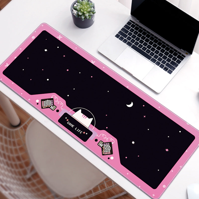 C33-25 Cute Gaming Desk Mat Kawaii Aesthetic Mouse Mat Space Art Game Room Decor