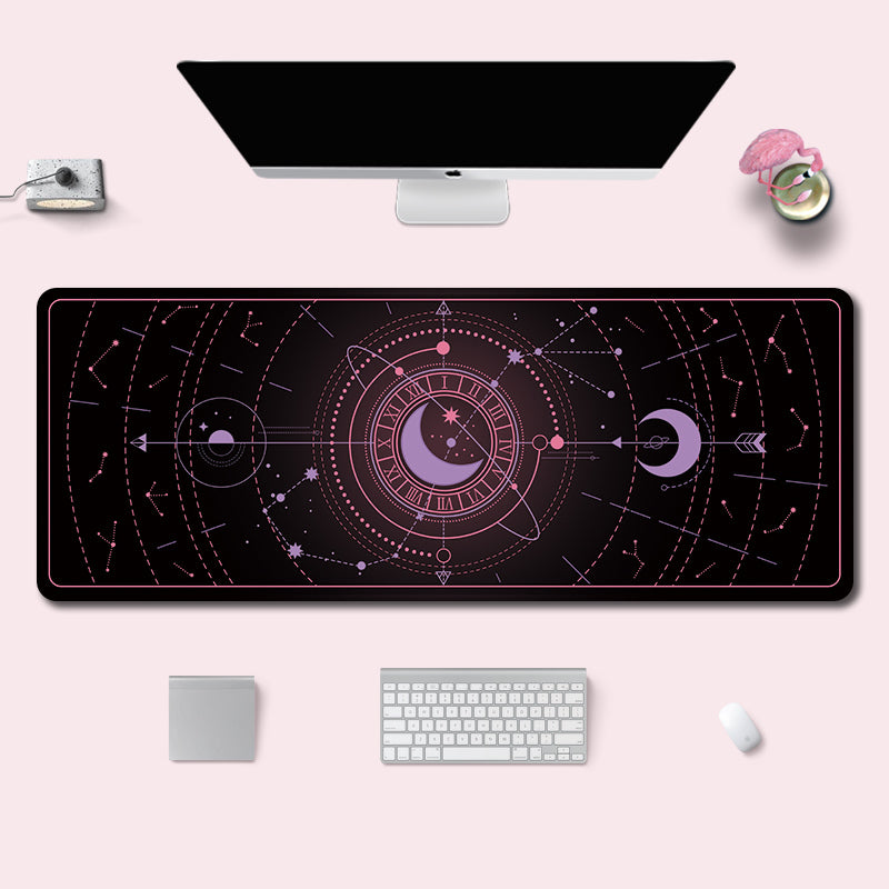 C36-17 Crescent Moon Desktop Mat Astronomy Room Decor Stars Keyboard Pad
