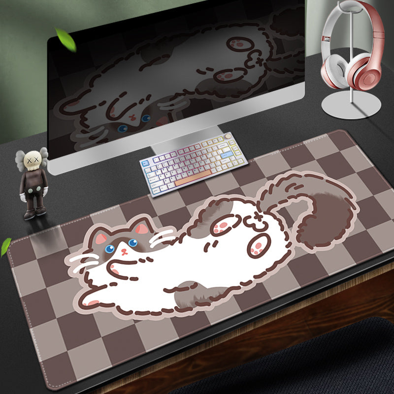 C45-09 Large Cat Desk Mat Orange Cat Owner Gifts Cute Ragdoll Mouse Pad