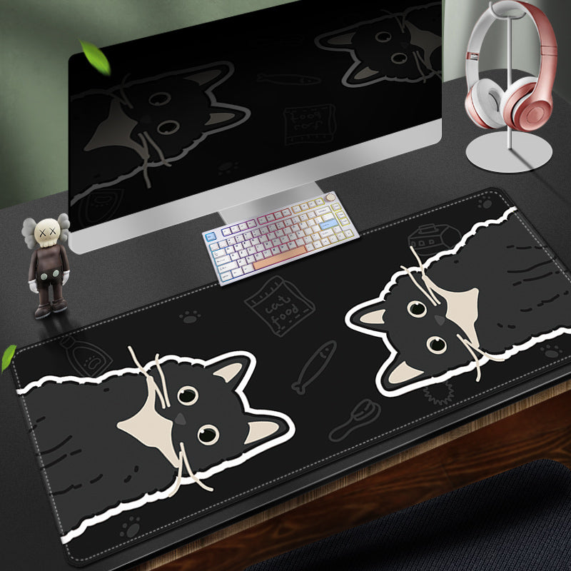 C45-15 Large Cat Desk Mat Black Cat Owner Gifts Cute Kitten Mouse Pad