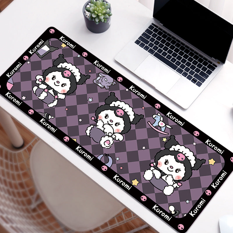 C51-17 Kuromi Gaming Mouse Pad Cute Kuromi Keyboard Desk Mat Kuromi Room Decor