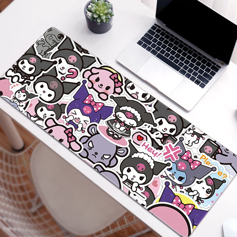 C51-21 Kuromi Gaming Mouse Pad Cute Kuromi Keyboard Desk Mat Kuromi Room Decor
