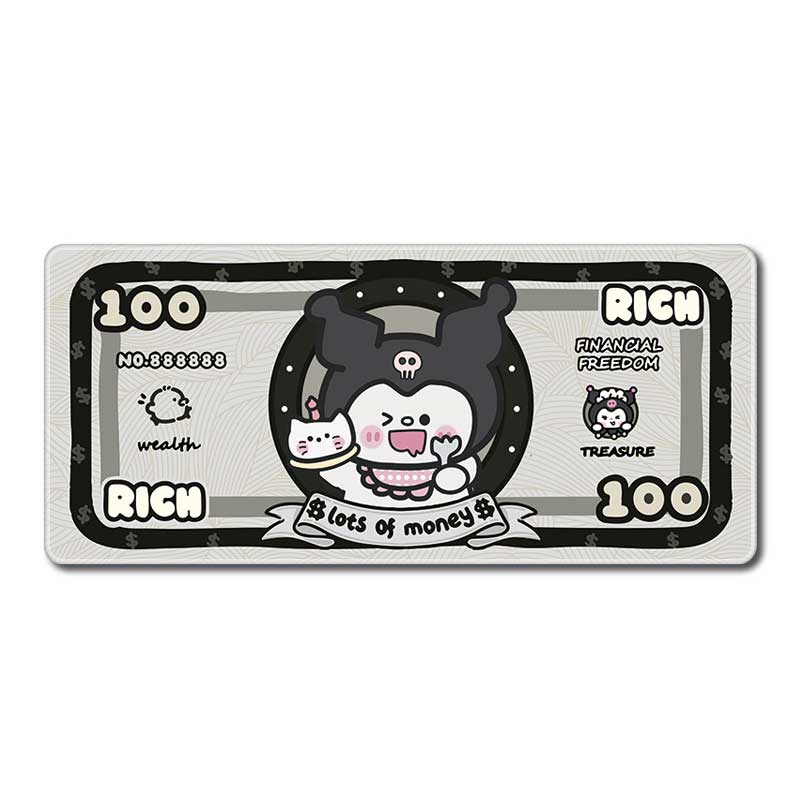 C54-02 Cute Money Desk Mat Large Gaming Mouse Mat Kawaii Gaming Room Setup