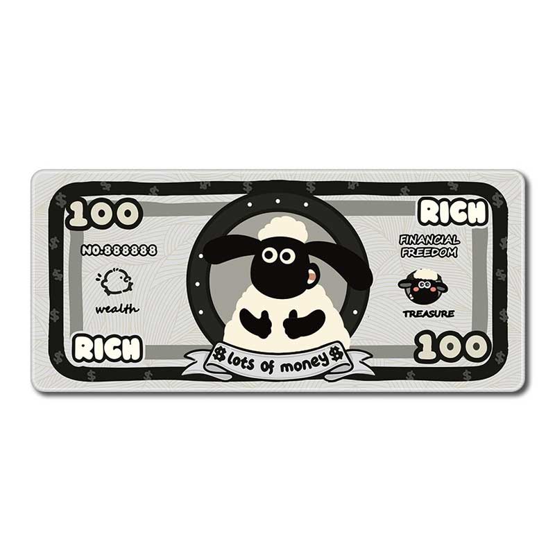 C54-03 Cute Money Desk Mat Large Gaming Mouse Mat Kawaii Gaming Room Setup