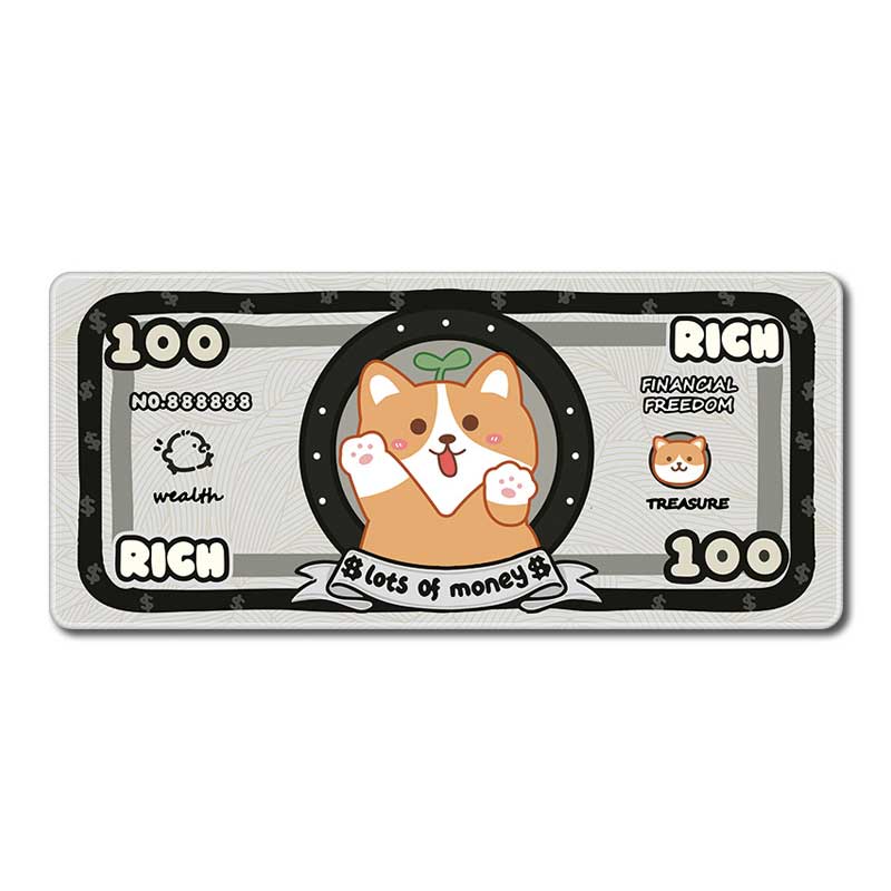 C54-04 Cute Money Desk Mat Large Gaming Mouse Mat Kawaii Gaming Room Setup