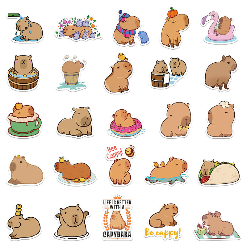 Capybara Stickers: Cute and Waterproof