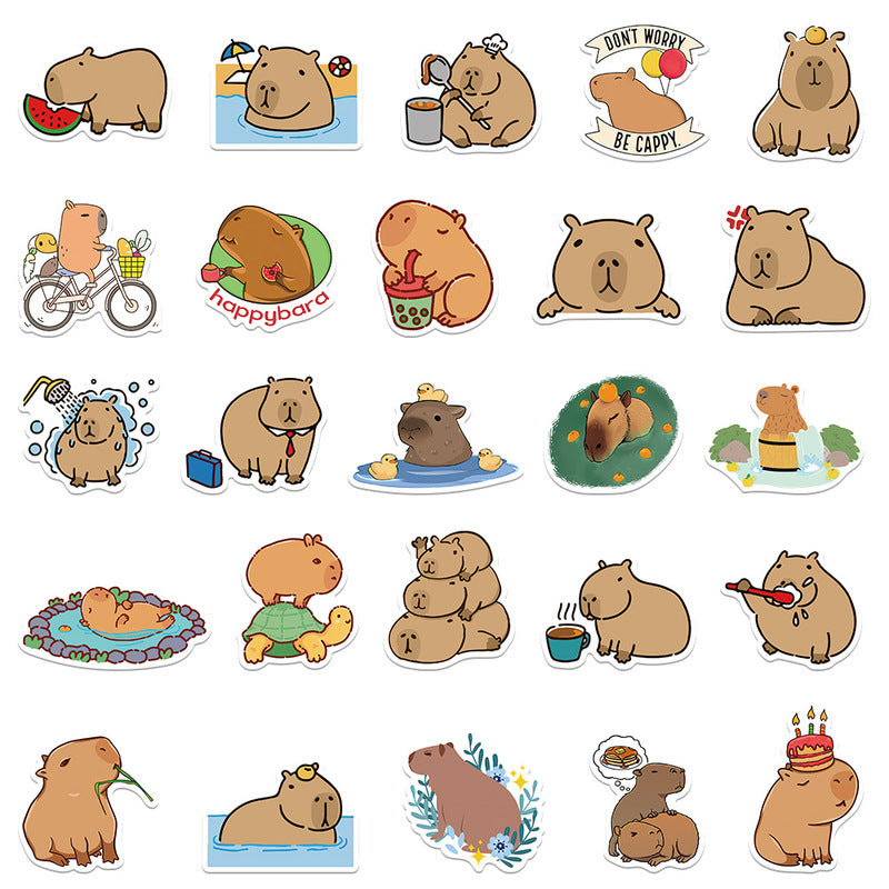 Capybara Stickers: Cute and Waterproof