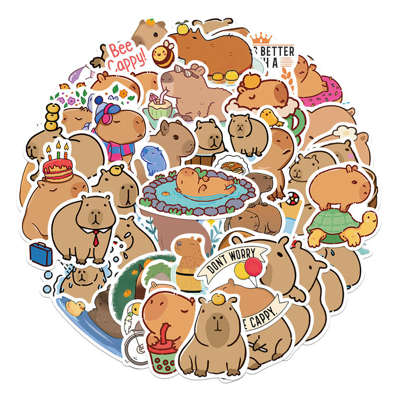 Capybara Stickers: Cute and Waterproof