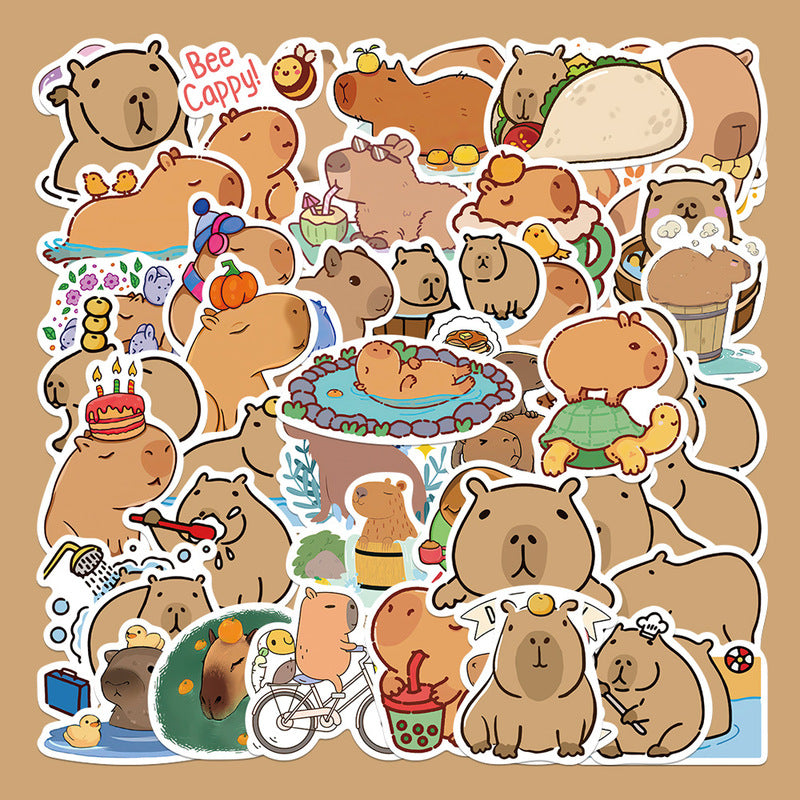 Capybara Stickers: Cute and Waterproof