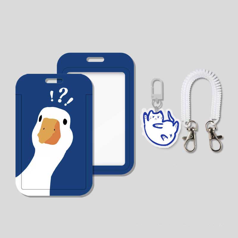 Cartoon Cat Badge Holders Cute Duck Student ID Holder (3)